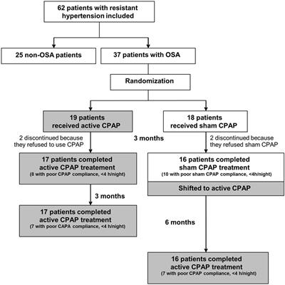 Continuous Positive Airway Pressure Reduces Night-Time Blood Pressure and Heart Rate in Patients With Obstructive Sleep Apnea and Resistant Hypertension: The RHOOSAS Randomized Controlled Trial